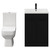 Turin Matt Black 600mm Floor Standing Vanity Unit and Toilet Suite with 1 Tap Hole Glide Basin and 2 Doors with Matt Black Handles View from Front