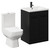 Turin Matt Black 600mm Floor Standing Vanity Unit and Toilet Suite with 1 Tap Hole Glide Basin and 2 Doors with Matt Black Handles Left Hand View