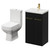 Turin Matt Black 500mm Floor Standing Vanity Unit and Toilet Suite with 1 Tap Hole Glide Basin and 2 Doors with Brushed Brass Handles Right Hand View