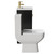Turin Matt Black 500mm Floor Standing Vanity Unit and Toilet Suite with 1 Tap Hole Glide Basin and 2 Doors with Brushed Brass Handles Side View