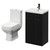 Turin Matt Black 500mm Floor Standing Vanity Unit and Toilet Suite with 1 Tap Hole Glide Basin and 2 Doors with Gunmetal Grey Handles Right Hand View