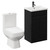 Turin Matt Black 500mm Floor Standing Vanity Unit and Toilet Suite with 1 Tap Hole Glide Basin and 2 Doors with Gunmetal Grey Handles Left Hand View
