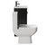 Turin Matt Black 500mm Floor Standing Vanity Unit and Toilet Suite with 1 Tap Hole Glide Basin and 2 Doors with Gunmetal Grey Handles Side View