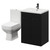 Turin Matt Black 600mm Floor Standing Vanity Unit and Toilet Suite with 1 Tap Hole Glide Basin and 2 Doors with Gunmetal Grey Handles Right Hand View