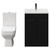 Turin Matt Black 600mm Floor Standing Vanity Unit and Toilet Suite with 1 Tap Hole Glide Basin and 2 Doors with Gunmetal Grey Handles View from Front