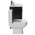 Turin Matt Black 600mm Floor Standing Vanity Unit and Toilet Suite with 1 Tap Hole Glide Basin and 2 Doors with Gunmetal Grey Handles Side View