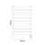 Amaldi White 800mm x 500mm Straight Digital Thermostatic Electric Heated Towel Rail Dimensions thumbnail