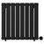 Hudson Colore Matt Black 600mm x 604mm Horizontal Digital Thermostatic Electric Single Panel Radiator View from Front