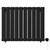 Hudson Colore Matt Black 600mm x 756mm Horizontal Digital Thermostatic Electric Double Panel Radiator View from Front