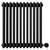 Colosseum Colore Matt Black 600mm x 548mm Horizontal Digital Thermostatic Electric Quadruple Column Radiator View from Front