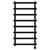 Finley Colore Matt Black 1150mm x 600mm Designer Digital Thermostatic Electric Heated Towel Rail View from Front