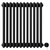 Colosseum Colore Matt Black 600mm x 554mm Horizontal Digital Thermostatic Electric Triple Column Radiator Front View