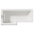 Loire 1700mm Left Hand L Shaped Shower Bath with Bath Screen and Matt Black Front and End Bath Panel View from Top