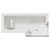 Loire 1700mm Right Hand L Shaped Shower Bath with Bath Screen and Matt Black Front and End Bath Panels View from Top