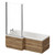 Loire 1700mm Left Hand L Shaped Shower Bath with Bath Screen and Tobacco Oak Front and End Bath Panel Front View