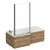 Loire 1700mm Left Hand L Shaped Shower Bath with Bath Screen and Tobacco Oak Front and End Bath Panel Left Hand View