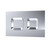 Nuie Chrome Dual Flush Plate with Square Push Buttons - XTY009PS Main Image