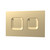 Nuie Brushed Brass Dual Flush Plate with Square Push Buttons - XTY009PS8 Main Image