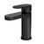 Nuie Cyprus Matt Black Mono Basin Mixer Tap with Push Button Waste - BIN405F Main Image