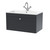 Nuie Classique Satin Soft Black 800mm Wall Hung Single Drawer Vanity Unit and White Stone Basin - CLC1496P Main Image thumbnail