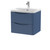 Nuie Lunar Satin Blue 600mm Wall Hung 2 Drawer Vanity Unit and Thin Edge Ceramic Basin - LUN302B Main Image