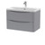 Nuie Lunar Satin Grey 800mm Wall Hung 2 Drawer Vanity Unit and Thin Edge Ceramic Basin - LUN204B Main Image