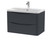 Nuie Lunar Satin Soft Black 800mm Wall Hung 2 Drawer Vanity Unit and Thin Edge Ceramic Basin - LUN1404B Main Image thumbnail