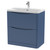Nuie Lunar Satin Blue 800mm 2 Drawer Vanity Unit and Thin Edge Ceramic Basin - LUN303B Main Image