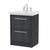 Hudson Reed Lille Graphite Grey Woodgrain 600mm 2 Drawer Vanity Unit and Classic 3 Tap Hole Fireclay Basin - LIL2233B Main Image