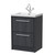 Hudson Reed Lille Graphite Grey Woodgrain 600mm 2 Drawer Vanity Unit and Minimalist Fireclay Basin - LIL2233L Main Image