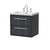 Hudson Reed Lille Graphite Grey Woodgrain 600mm Wall Hung 2 Drawer Vanity Unit and Minimalist 3 Tap Hole Fireclay Basin - LIL2224M Main Image
