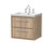 Hudson Reed Lille Bleached Oak Woodgrain 600mm Wall Hung 2 Drawer Vanity Unit and Minimalist 3 Tap Hole Fireclay Basin - LIL3024M Main Image thumbnail