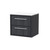 Hudson Reed Lille Graphite Grey Woodgrain 600mm Wall Hung 2 Drawer Vanity Unit with White Marble Worktop - LIL2224WMT Main Image thumbnail