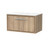 Hudson Reed Lille Bleached Oak Woodgrain 800mm Wall Hung Single Drawer Vanity Unit with White Marble Worktop - LIL3025WMT Main Image