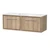 Hudson Reed Lille Bleached Oak Woodggrain 1200mm Wall Hung 2 Drawer Vanity Unit with Carrera Marble Worktop - LIL3022CMT2 Main Image thumbnail