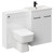 Napoli Cento 390 Gloss White 1200mm Wall Mounted Vanity Unit Toilet Suite with 1 Tap Hole Basin and 2 Drawers with Matt Black Handles Left Hand View