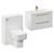 Napoli Cento 390 Gloss White 1400mm Wall Mounted Vanity Unit Toilet Suite with 1 Tap Hole Basin and 2 Drawers with Brushed Brass Handles Left Hand View