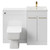 Napoli Cento Gloss White 1100mm Vanity Unit Toilet Suite with 1 Tap Hole Basin and 2 Doors with Brushed Brass Handles Front View