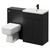 Napoli Cento 390 Nero Oak 1200mm Wall Mounted Vanity Unit Toilet Suite with 1 Tap Hole Basin and 2 Drawers with Matt Black Handles Right Hand View