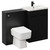 Napoli Cento 390 Nero Oak 1200mm Wall Mounted Vanity Unit Toilet Suite with 1 Tap Hole Basin and 2 Drawers with Matt Black Handles Left Hand View