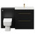 Napoli Cento 390 Nero Oak 1400mm Vanity Unit Toilet Suite with 1 Tap Hole Basin and 2 Drawers with Brushed Brass Handles Front View