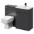 Napoli Cento 390 Gloss Grey 1200mm Wall Mounted Vanity Unit Toilet Suite with 1 Tap Hole Basin and 2 Drawers with Gunmetal Grey Handles Right Hand View