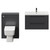 Napoli Cento 390 Gloss Grey 1400mm Wall Mounted Vanity Unit Toilet Suite with 1 Tap Hole Basin and 2 Drawers with Gunmetal Grey Handles Front View
