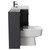 Napoli Cento Gloss Grey 1400mm Vanity Unit Toilet Suite with 1 Tap Hole Basin and 2 Drawers with Gunmetal Grey Handles Side View