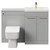 Napoli Cento 390 Gloss Grey Pearl 1200mm Wall Mounted Vanity Unit Toilet Suite with 1 Tap Hole Basin and 2 Drawers with Brushed Brass Handles Front View