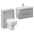 Napoli Cento 390 Gloss Grey Pearl 1400mm Wall Mounted Vanity Unit Toilet Suite with 1 Tap Hole Basin and 2 Drawers with Polished Chrome Handles Left Hand View