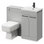 Napoli Cento Gloss Grey Pearl 1100mm Vanity Unit Toilet Suite with 1 Tap Hole Basin and 2 Doors with Matt Black Handles Right Hand View