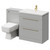 Napoli Cento Gloss Grey Pearl 1400mm Vanity Unit Toilet Suite with 1 Tap Hole Basin and 2 Drawers with Brushed Brass Handles Right Hand View