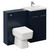 Napoli Cento Deep Blue 1100mm Vanity Unit Toilet Suite with 1 Tap Hole Basin and 2 Doors with Polished Chrome Handles Left Hand View