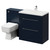 Napoli Cento Deep Blue 1400mm Vanity Unit Toilet Suite with 1 Tap Hole Basin and 2 Drawers with Polished Chrome Handles Right Hand View